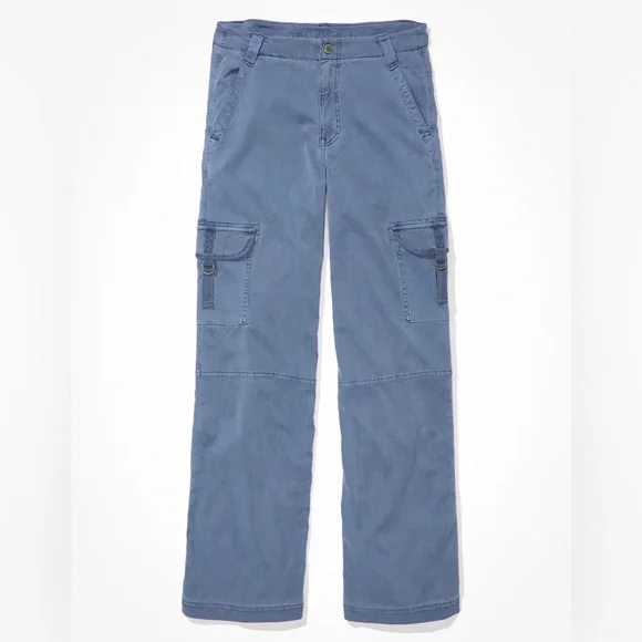 American Eagle | Stretch High-Waisted Cargo Baggy Wide-Leg Pant | Size 8 Short - Picture 4 of 12